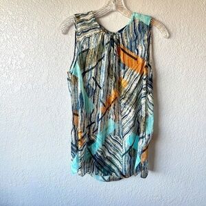 Peter Som 100% silk in a sheer abstract print